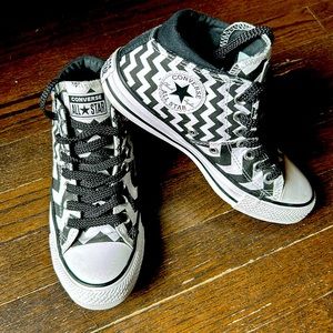 Converse All Star Zig Zag/Chevron Black and White Mid-top